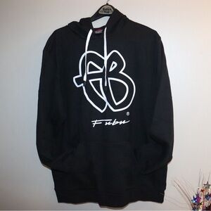 FUBU Men's Black and White Logo Hoodie NWOT